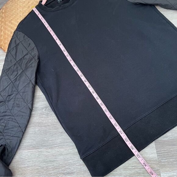 Club Monaco men’s black quilted sleeve black street wear pullover men’s s - Picture 2 of 6